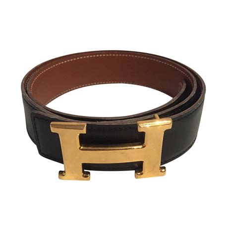 hermes black h belt|black Hermes belt gold buckle.